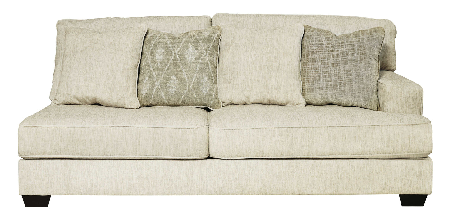 Rawcliffe Parchment 4pc Sectional Sofa w/ Ottoman