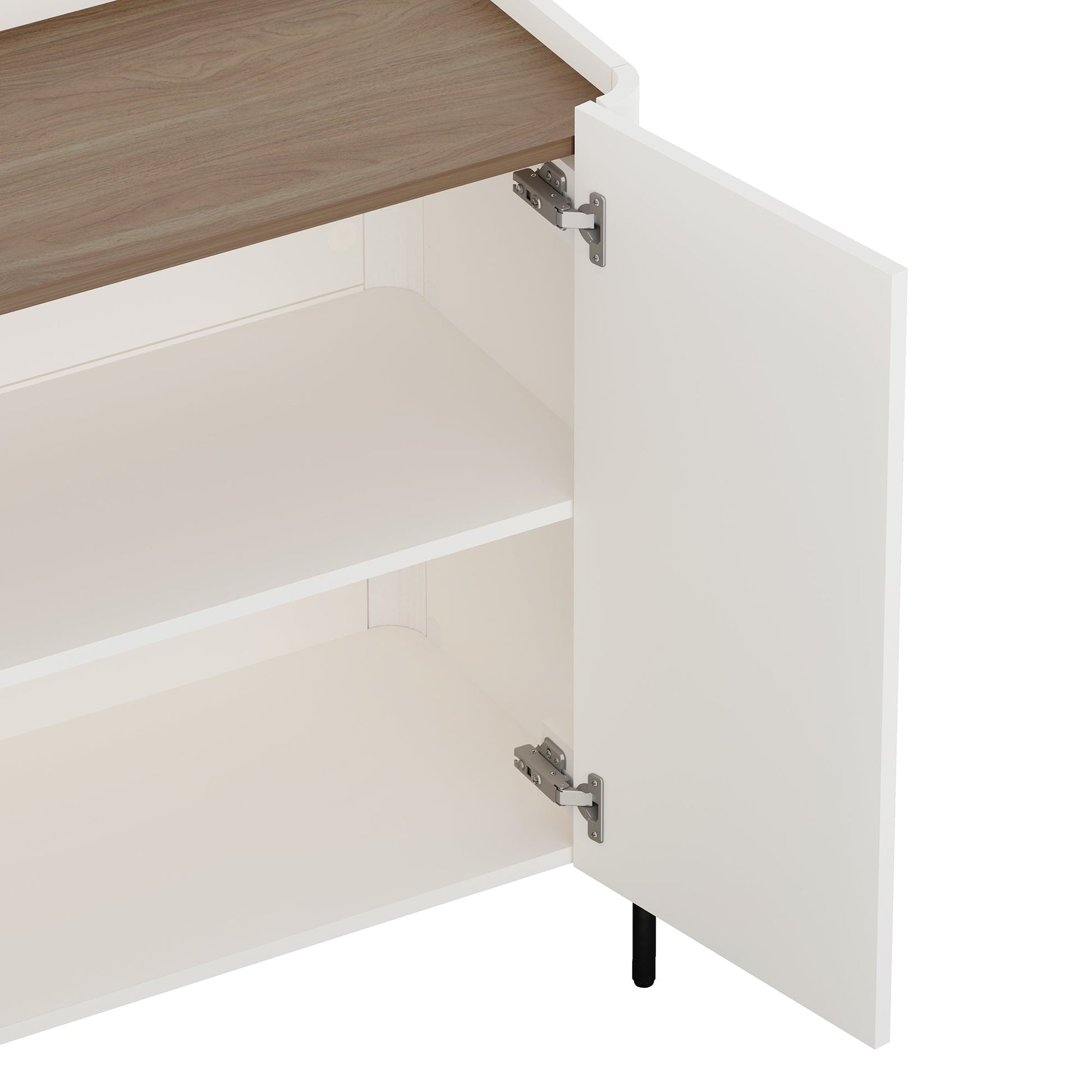 2-Piece Abbey Accent Cabinet and Bookcase in Maple and Off White - Ornate Home