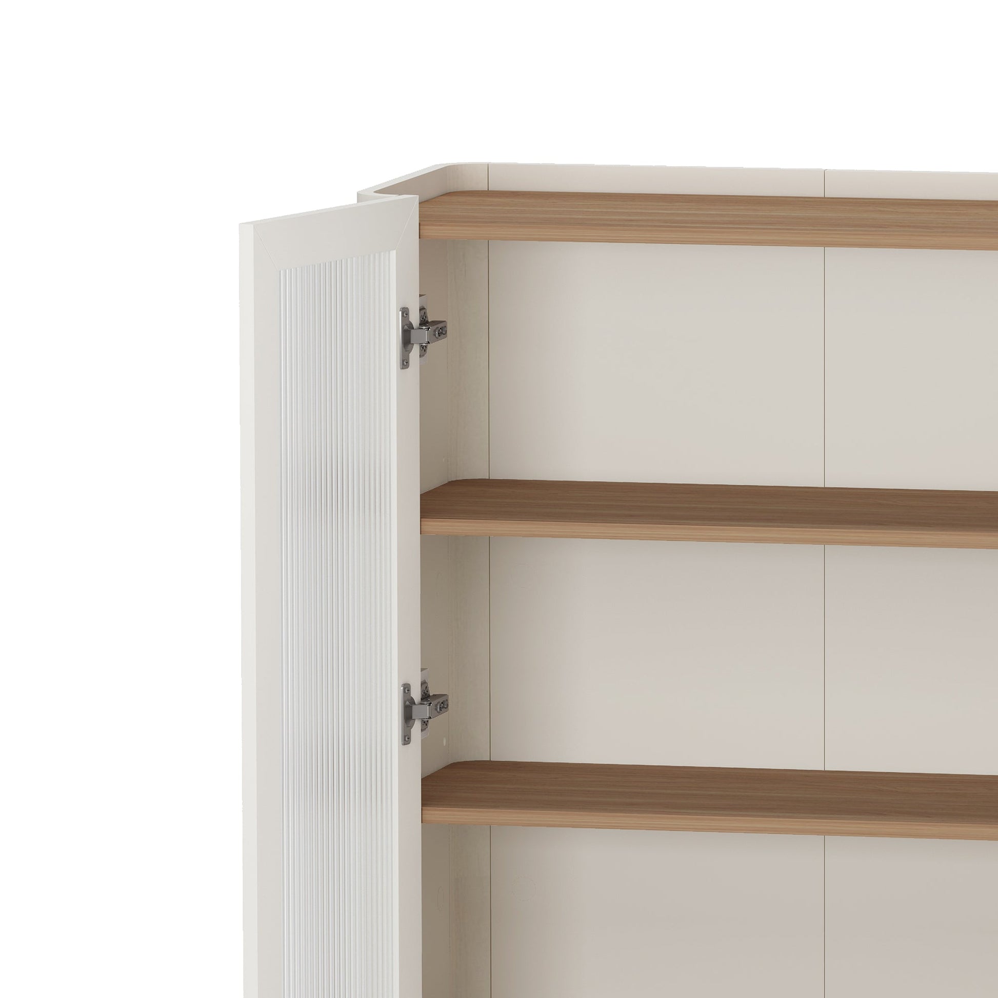 2-Piece Abbey Accent Cabinet and Bookcase in Maple and Off White - Ornate Home