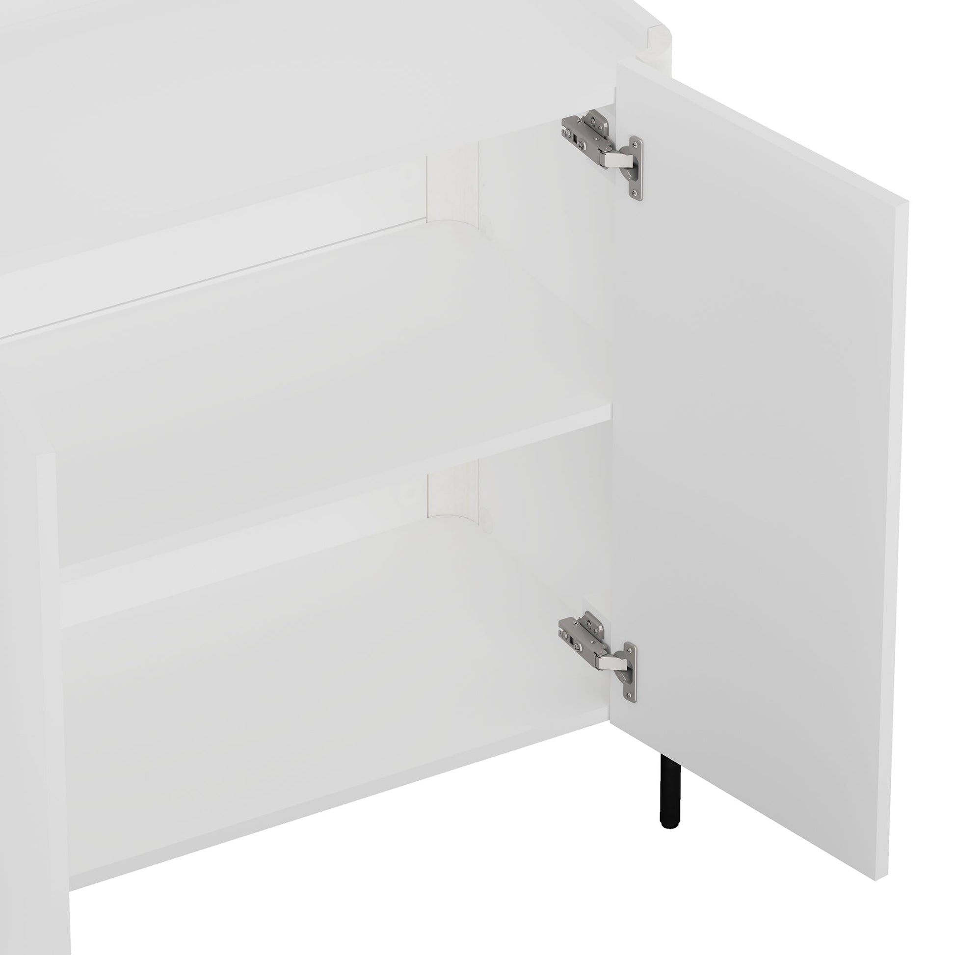 2-Piece Abbey Accent Cabinet and Bookcase in White - Ornate Home