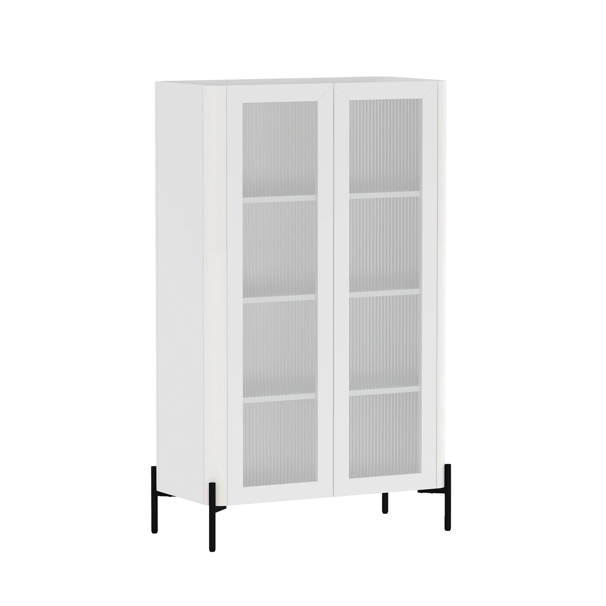 2-Piece Abbey Accent Cabinet and Bookcase in White - Ornate Home