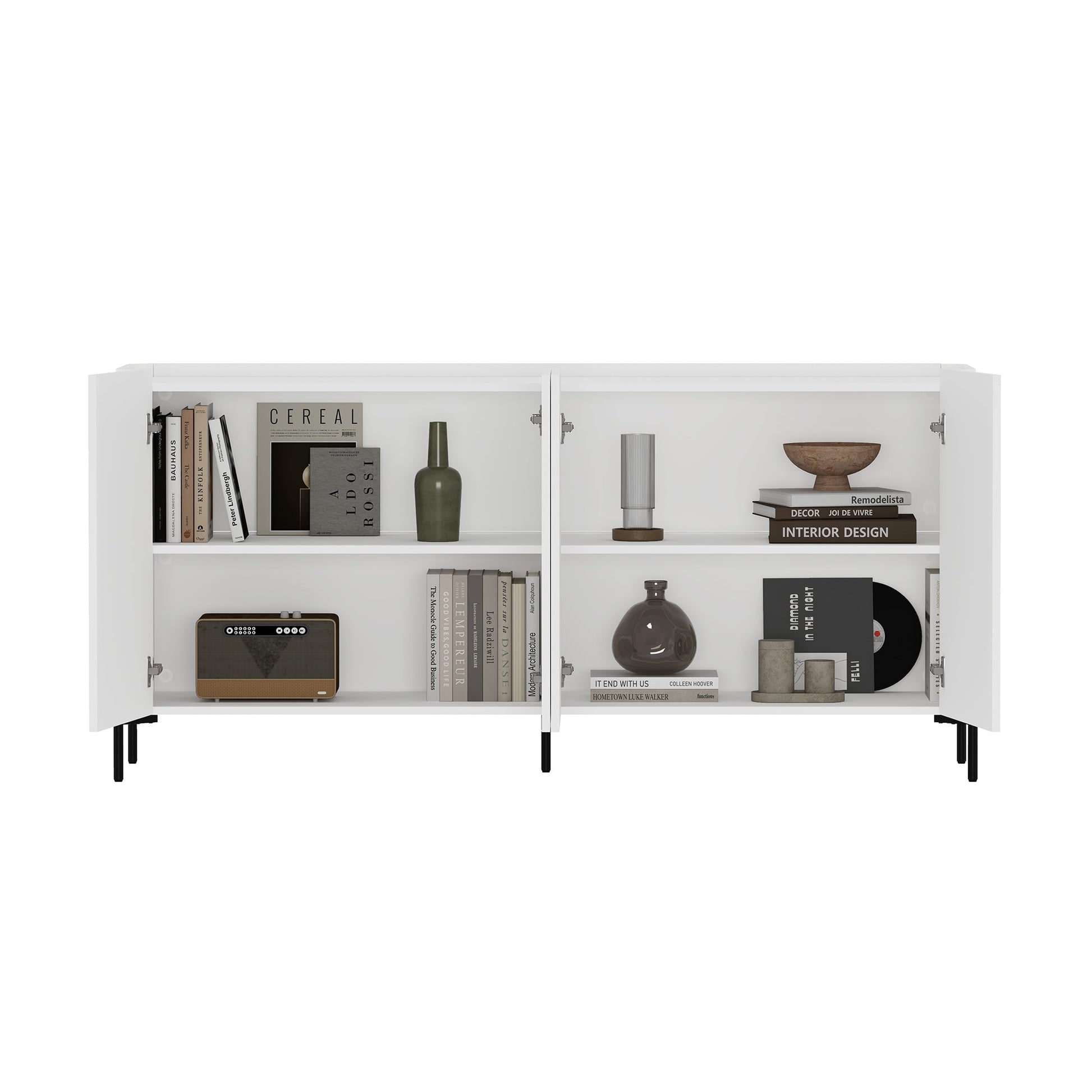 2-Piece Abbey Accent Cabinet and Sideboard in White - Ornate Home