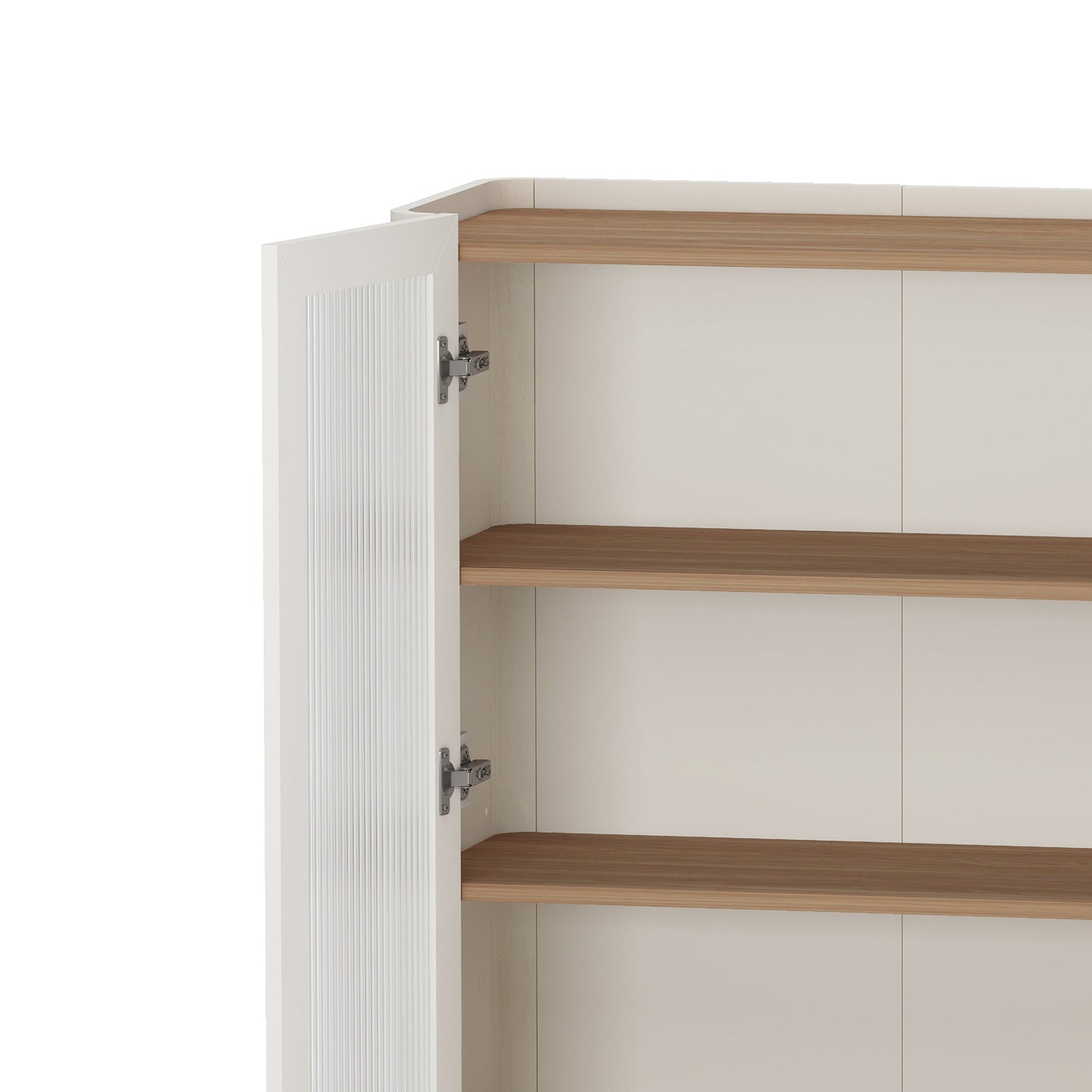 2-Piece Abbey Bookcase and Sideboard in Maple and Off White - Ornate Home