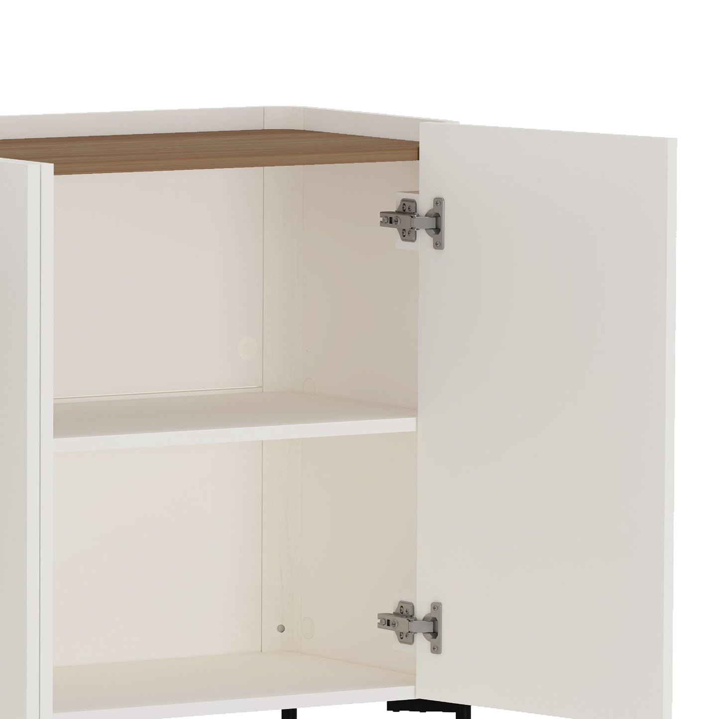 2-Piece Abbey Bookcase and Sideboard in Maple and Off White - Ornate Home