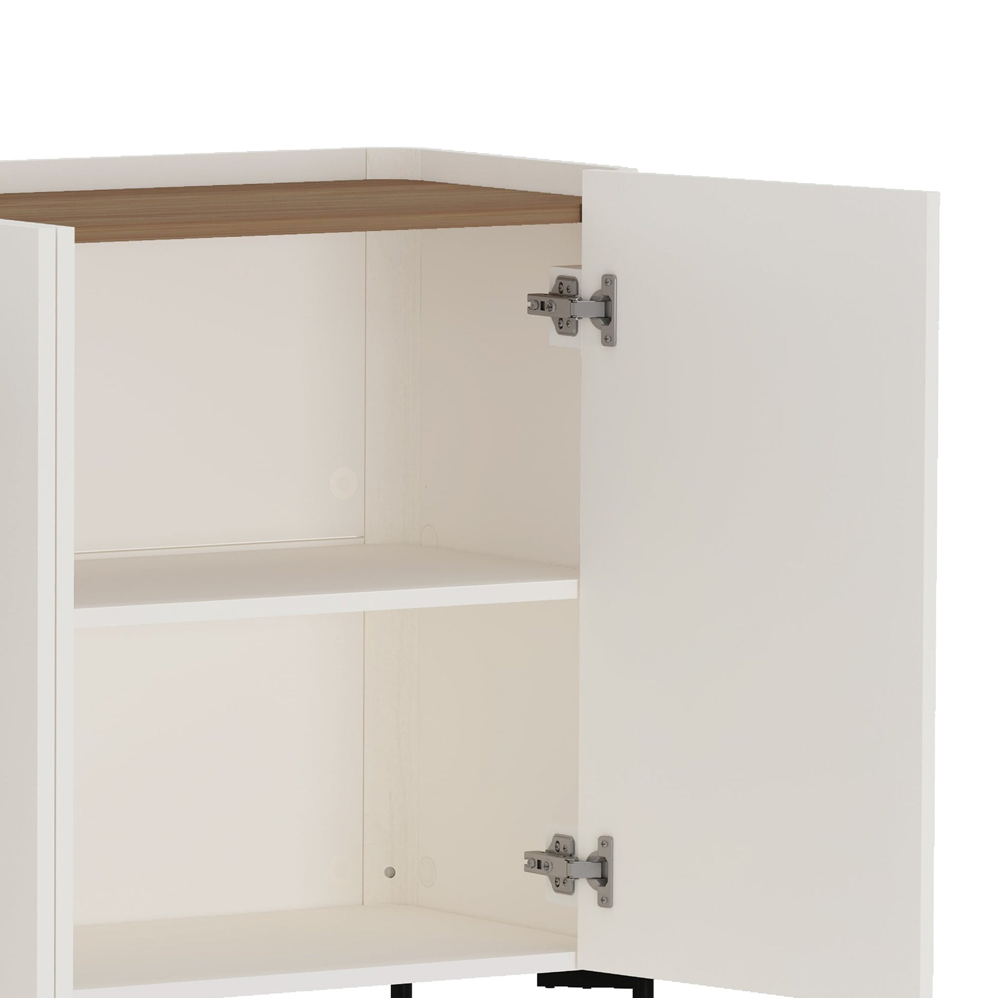 2-Piece Abbey Bookcase and Sideboard in Maple and Off White - Ornate Home