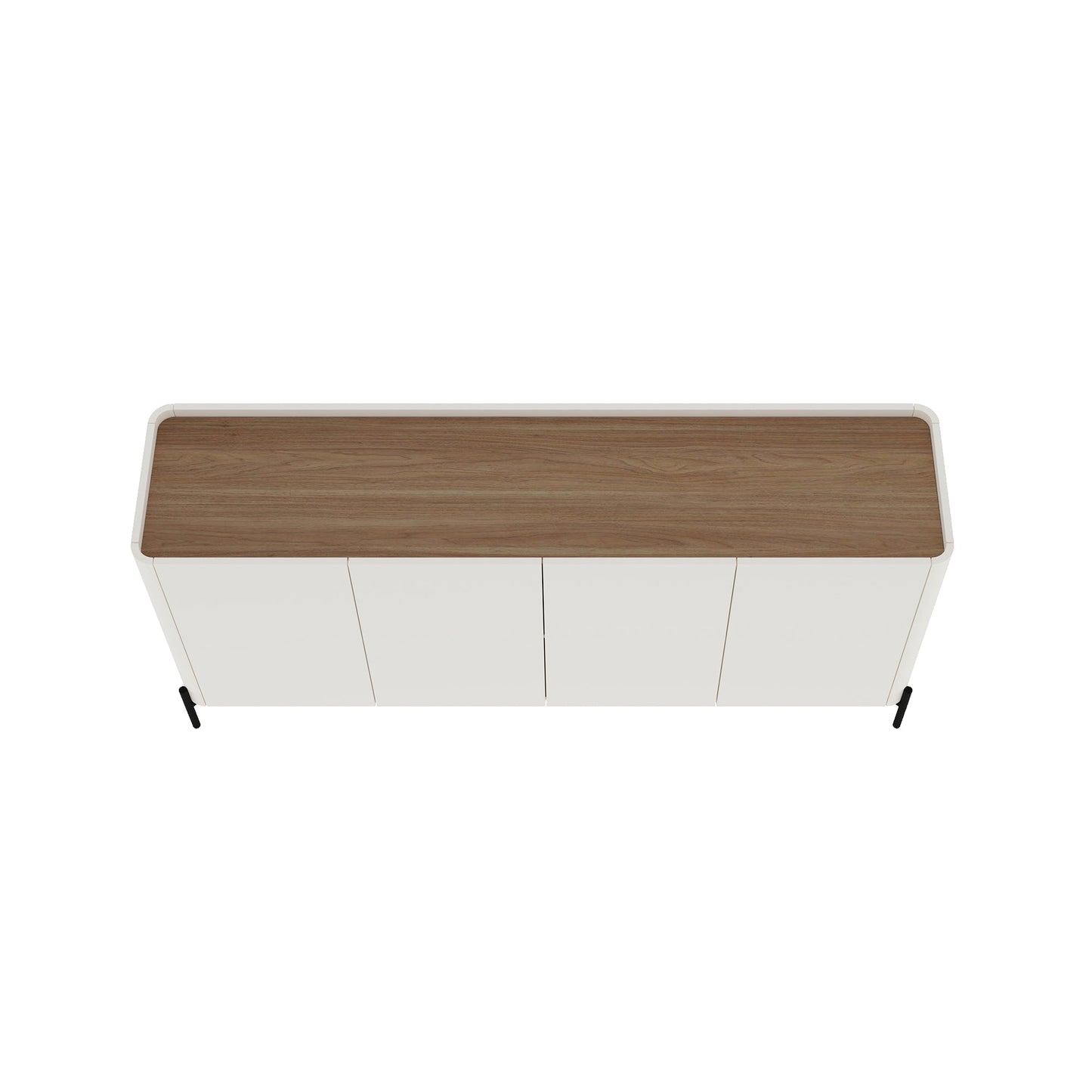2-Piece Abbey Bookcase and Sideboard in Maple and Off White - Ornate Home
