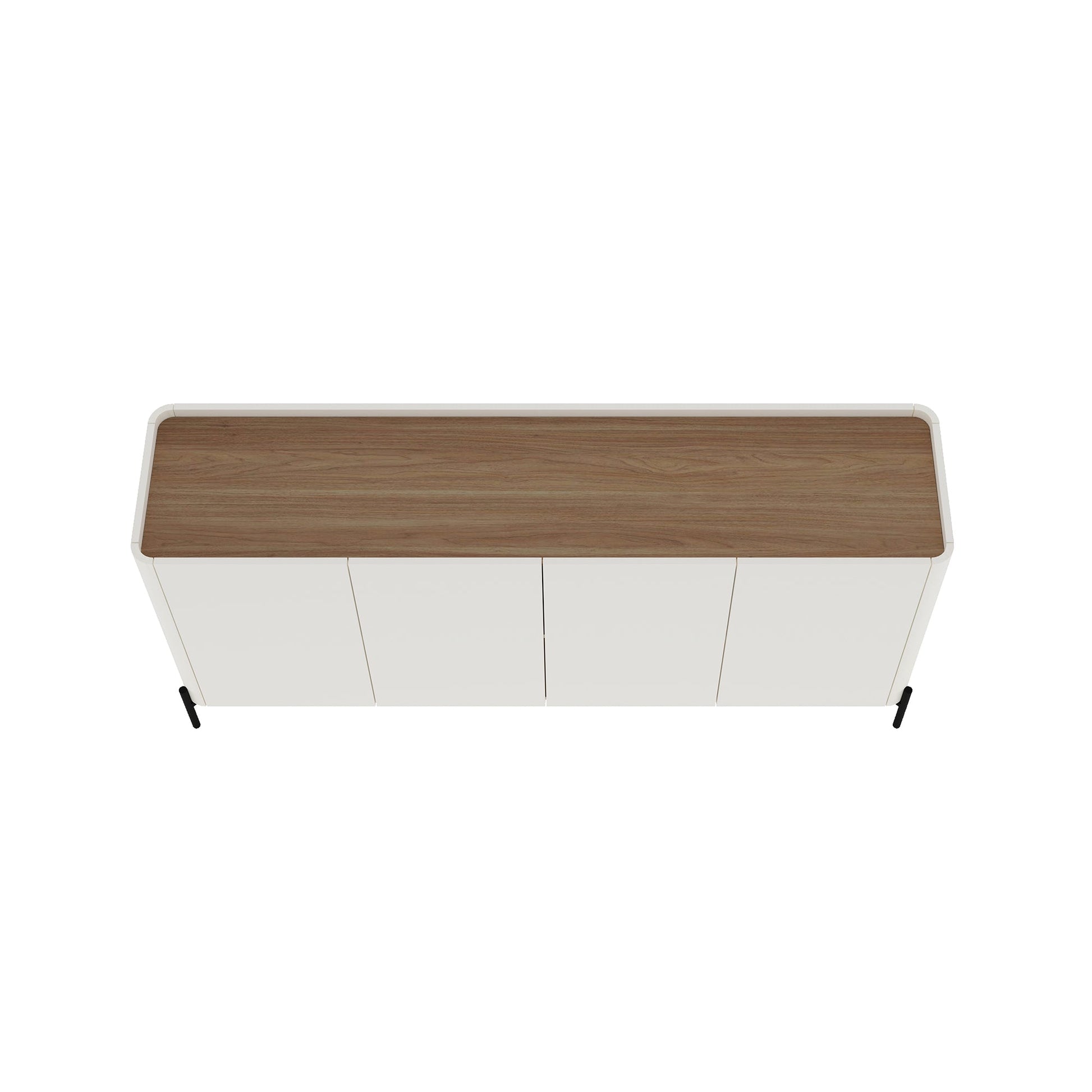 2-Piece Abbey Bookcase and Sideboard in Maple and Off White - Ornate Home