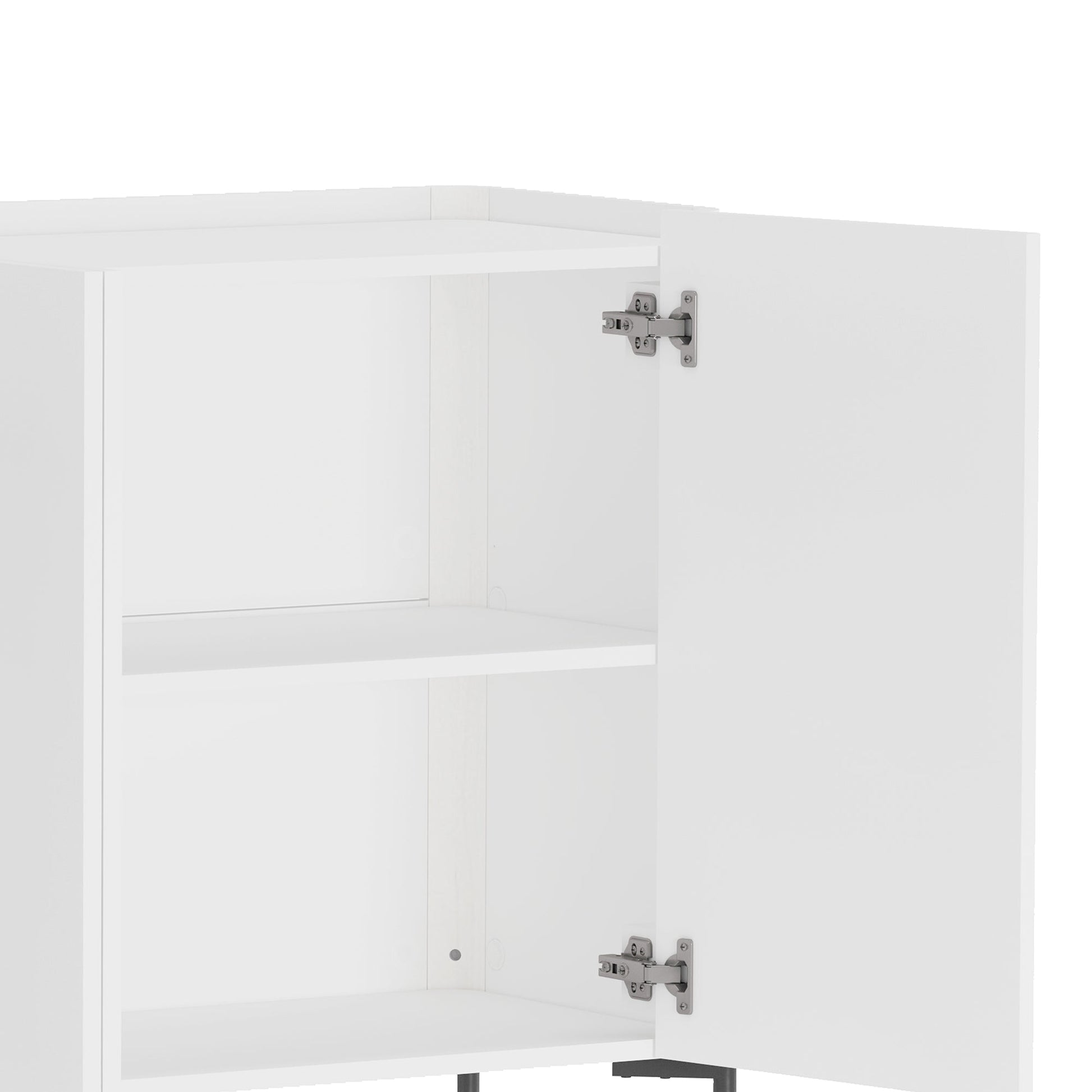 2-Piece Abbey Bookcase and Sideboard in White - Ornate Home