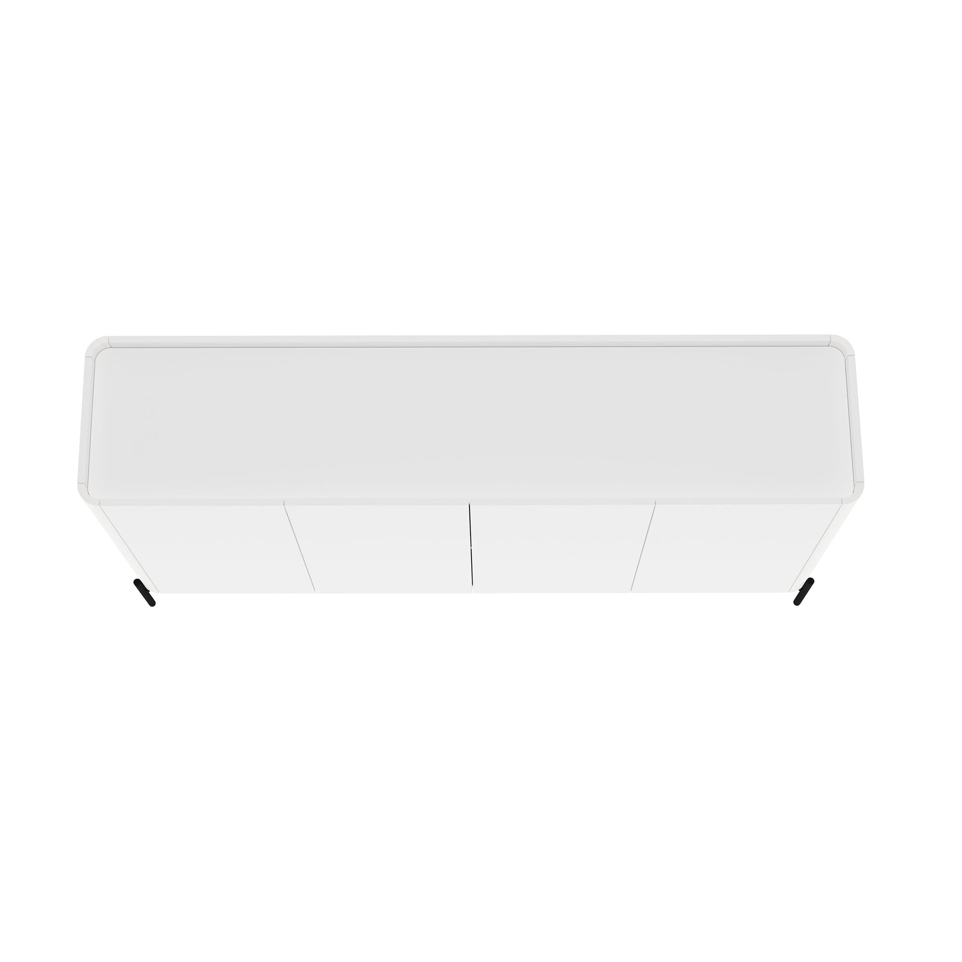 2-Piece Abbey Bookcase and Sideboard in White - Ornate Home