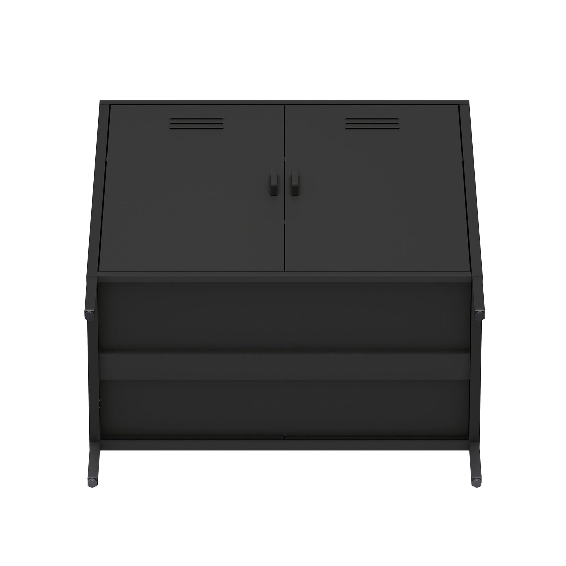 2-Piece Naomi Accent Cabinet and Storage Cabinet in Black - Ornate Home