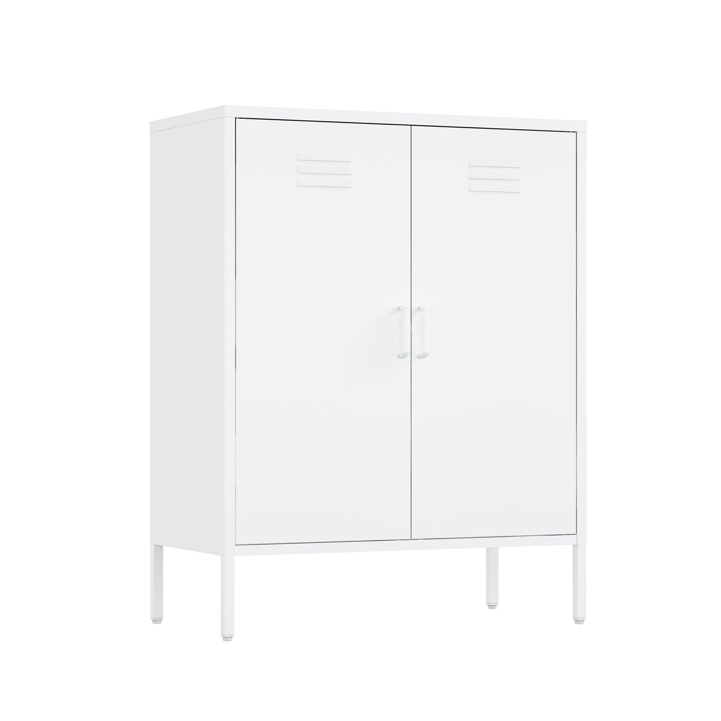 2-Piece Naomi Accent Cabinet and Storage Cabinet in White - Ornate Home