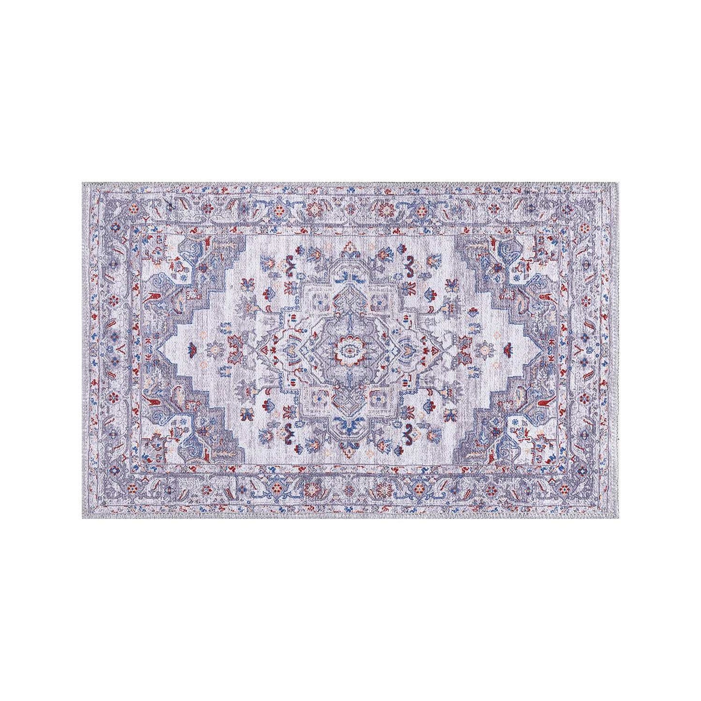 Rain Gray Distressed Vintage NonSlip Indoor Area Rugs - Ornate Home