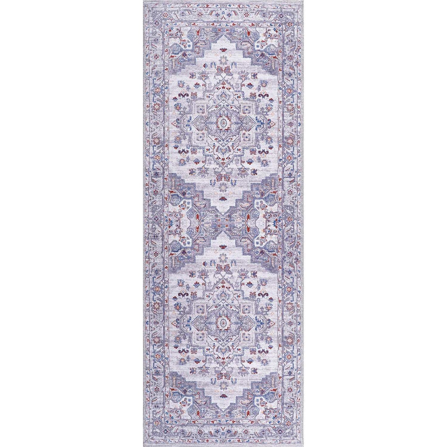 Rain Gray Distressed Vintage NonSlip Indoor Area Rugs - Ornate Home