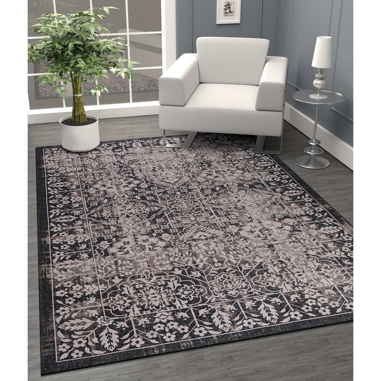 Rain Beige Distressed Vintage NonSlip Indoor Area Rugs - Ornate Home