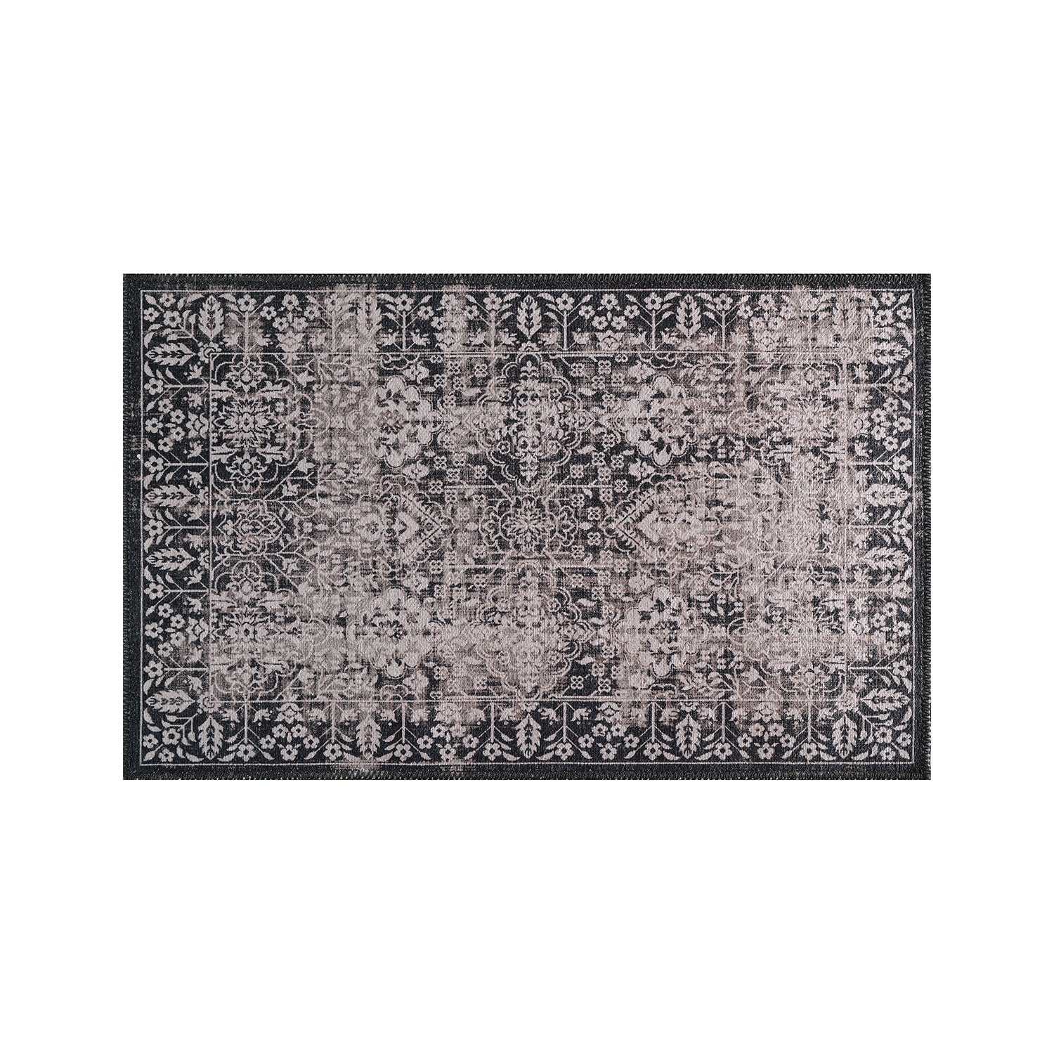 Rain Beige Distressed Vintage NonSlip Indoor Area Rugs - Ornate Home