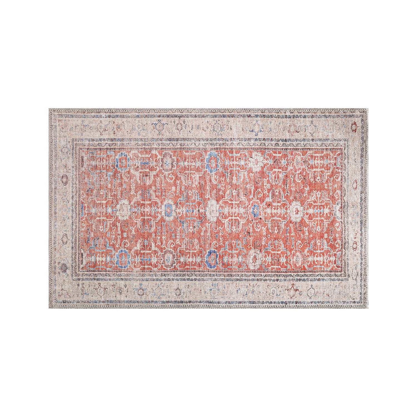 Rain Orange Distressed Vintage Non-Slip Indoor Area Rugs - Ornate Home