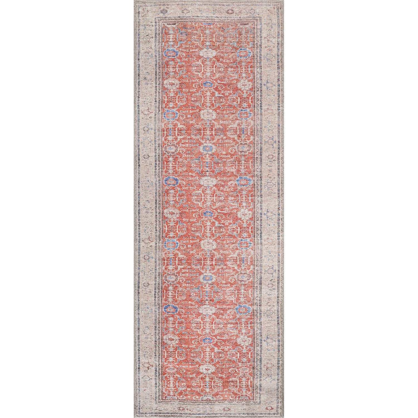 Rain Orange Distressed Vintage Non-Slip Indoor Area Rugs - Ornate Home