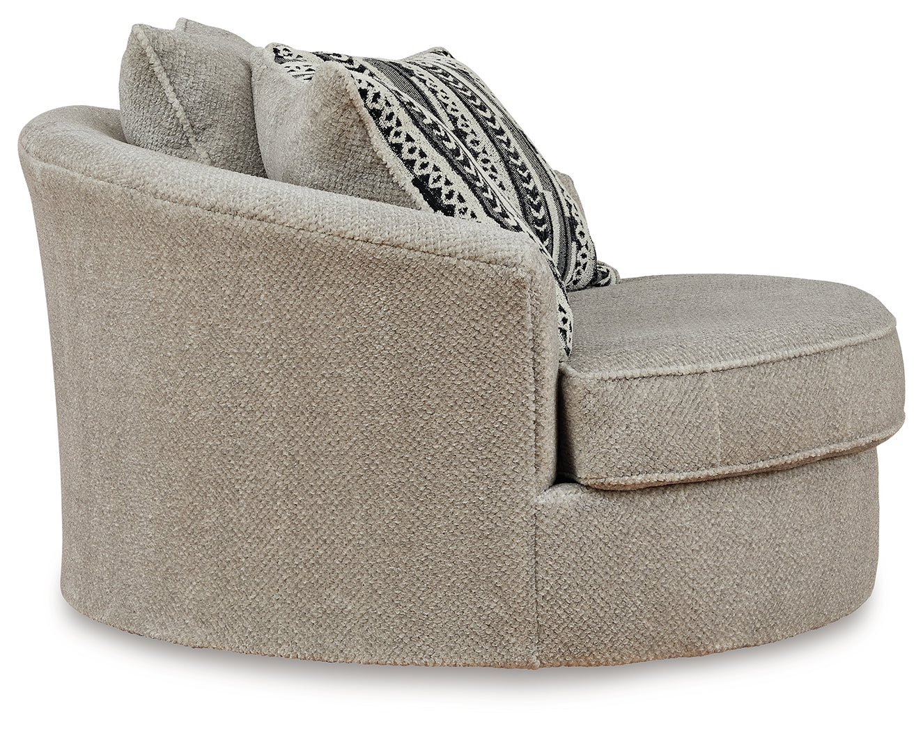 Calnita Sisal Oversized Swivel Chair and Ottoman