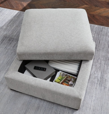 Gabyleigh Nickel Ottoman With Storage - Ornate Home