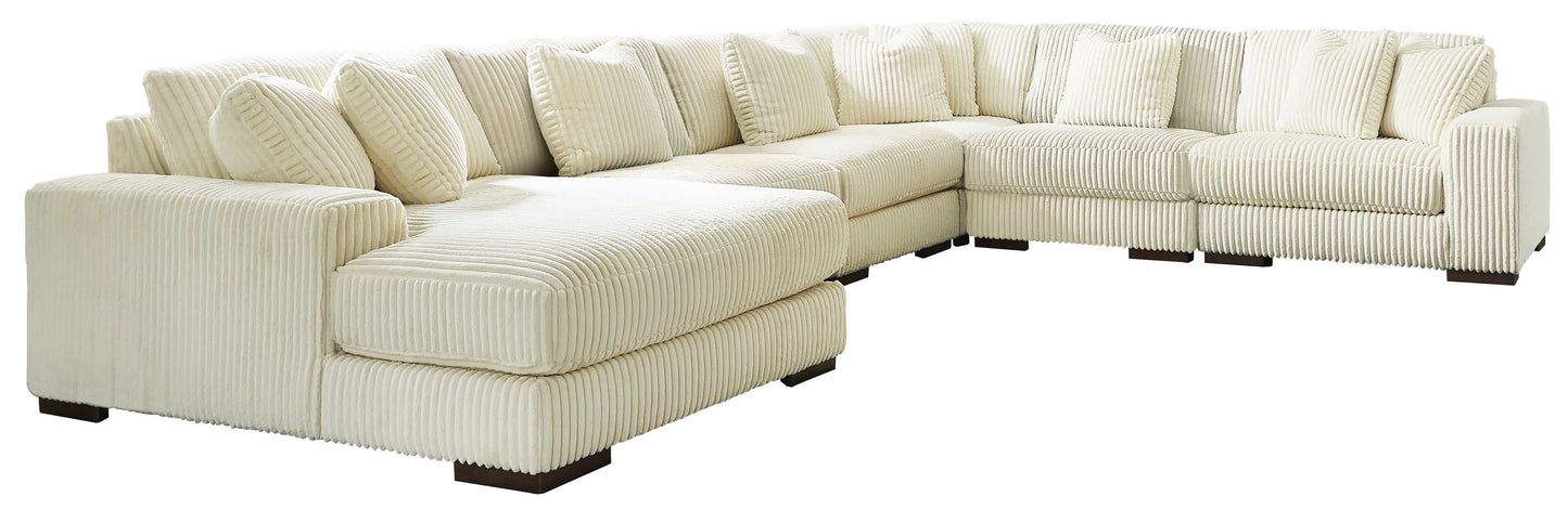 Lindyn Ivory 6pc LAF Chaise Sectional