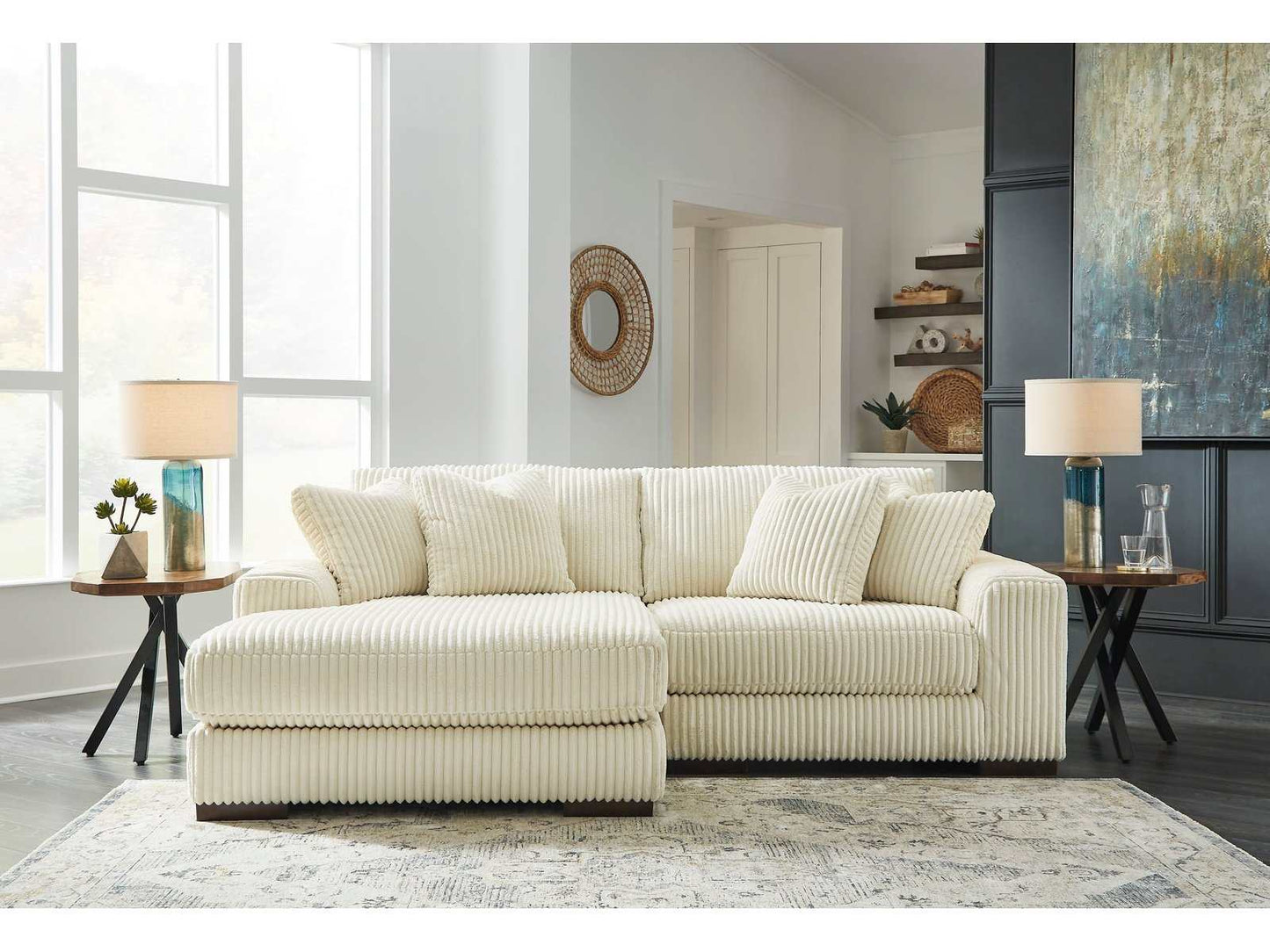 Lindyn Ivory 2pc LAF Chaise Sectional