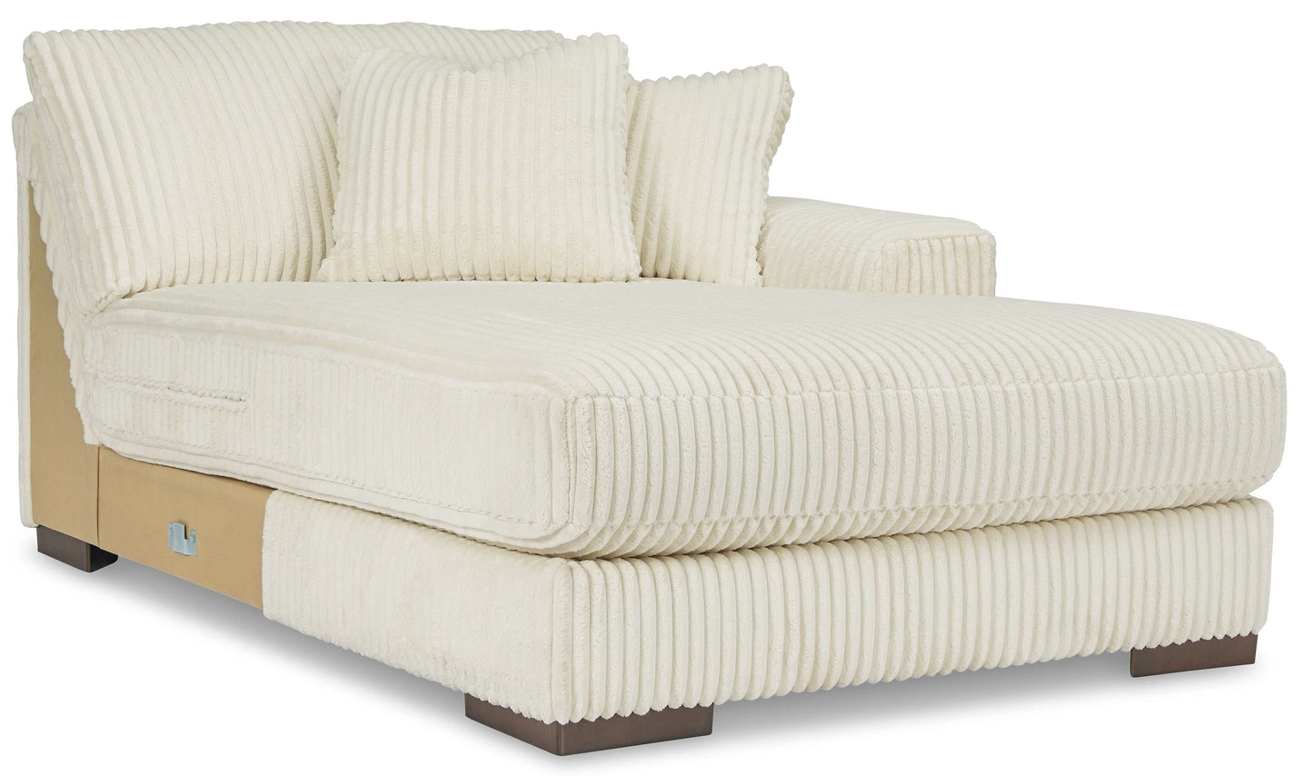 Lindyn Ivory 5pc RAF Chaise Sectional