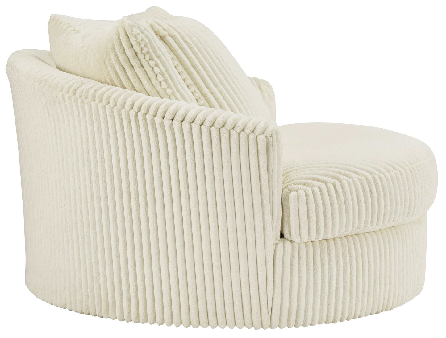 Lindyn Ivory Oversized Swivel Accent Chair