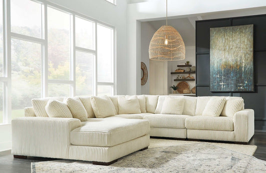 Lindyn Ivory 5pc LAF Chaise Sectional