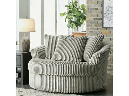 Lindyn Fog Oversized Swivel Accent Chair
