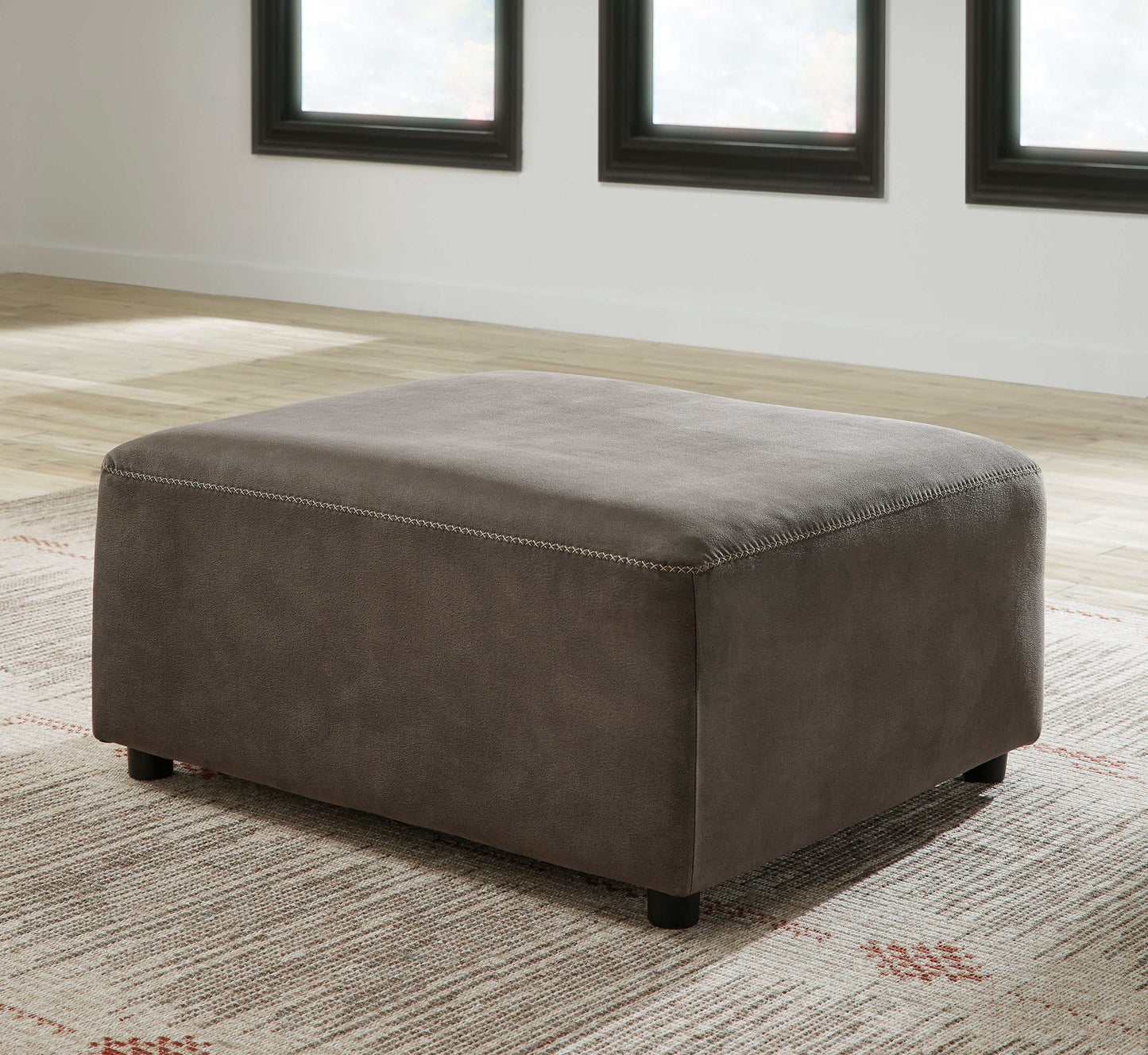 Allena Gunmetal Modular Sectional Sofa w/ Ottoman