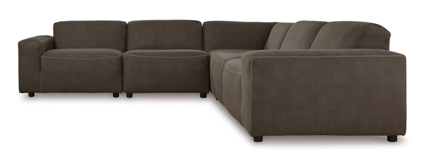 Allena Gunmetal 5pc Symmetrical Modular Sectional Sofa