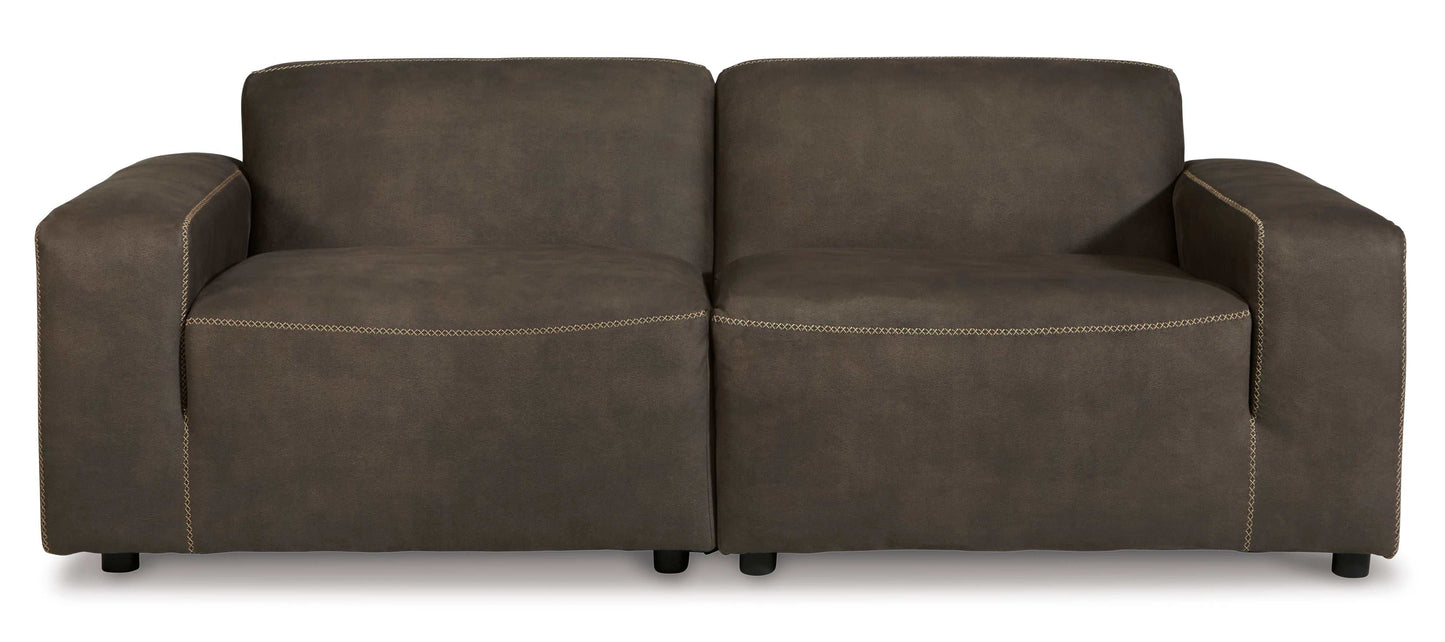 Allena Gunmetal Modular Sectional Loveseat