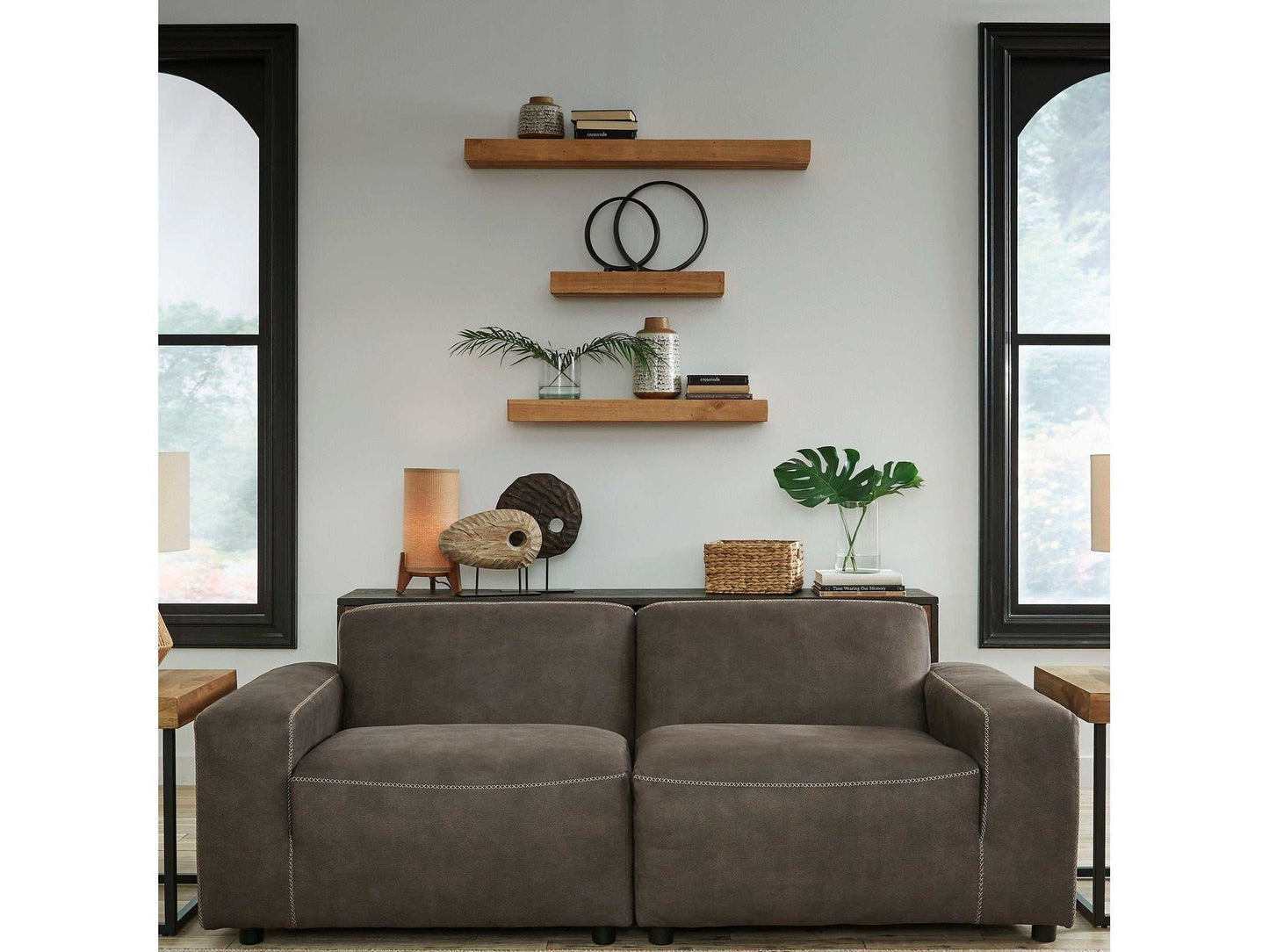 Allena Gunmetal Modular Sectional Loveseat