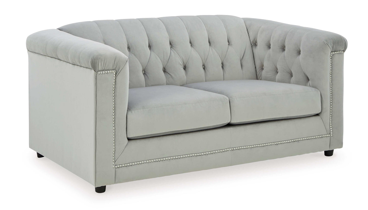 Josanna Velvet Stationary Loveseat