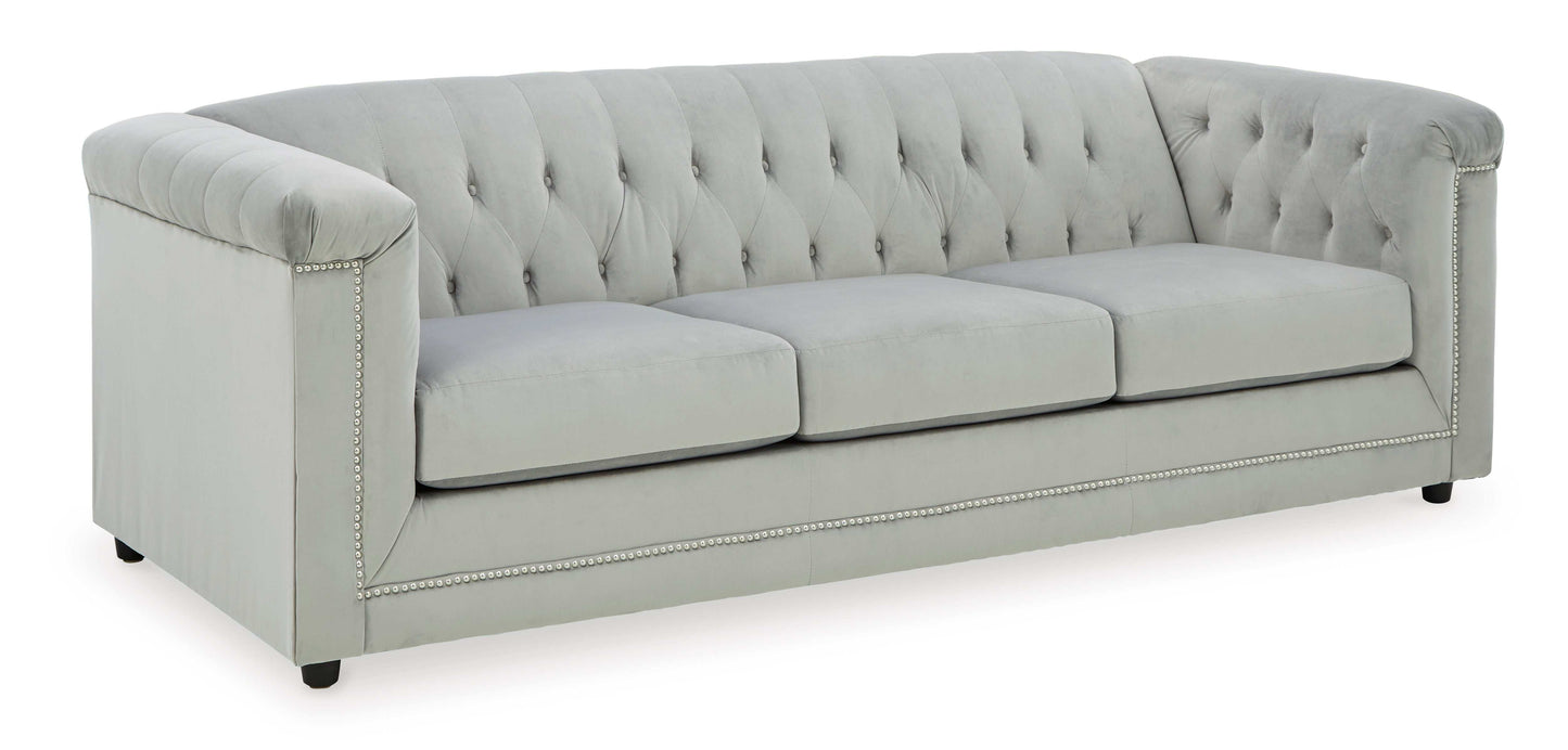 Josanna Gray Velvet Stationary Sofa