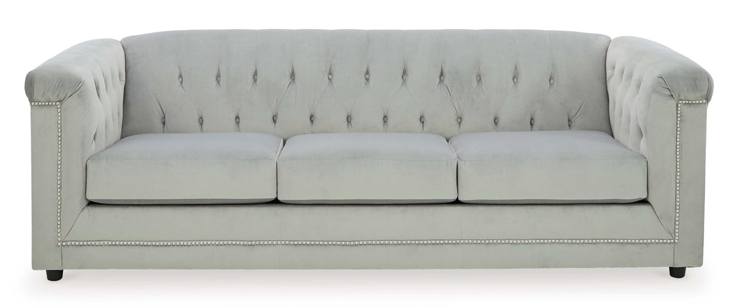 Josanna Gray Velvet Stationary Sofa