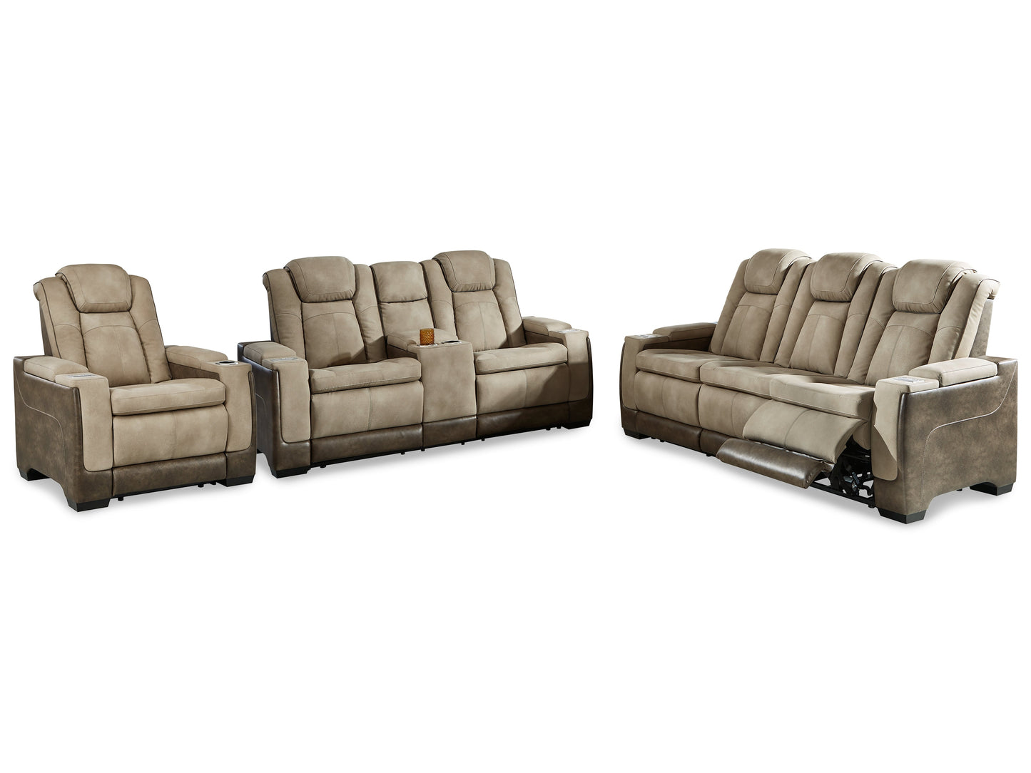 Next-Gen DuraPella Sand Power Reclining Sofa, Loveseat and Recliner