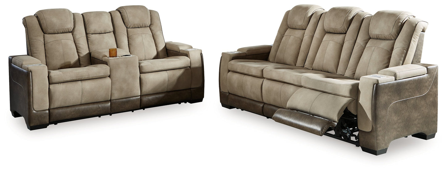 Next-Gen DuraPella Sand Power Reclining Sofa and Loveseat