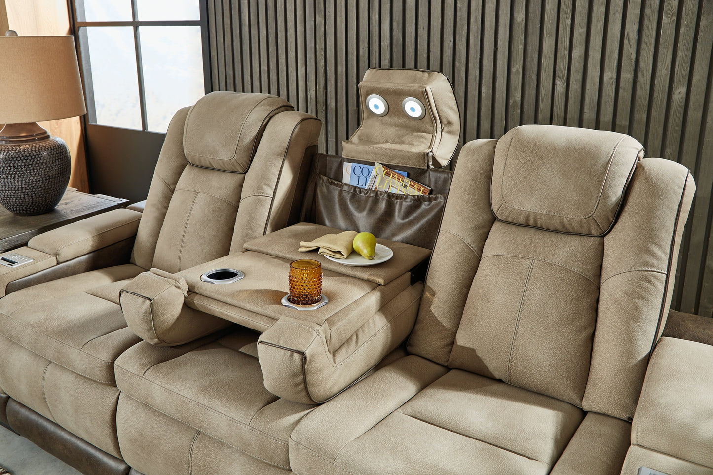 Next-Gen DuraPella Sand Power Reclining Sofa and Loveseat