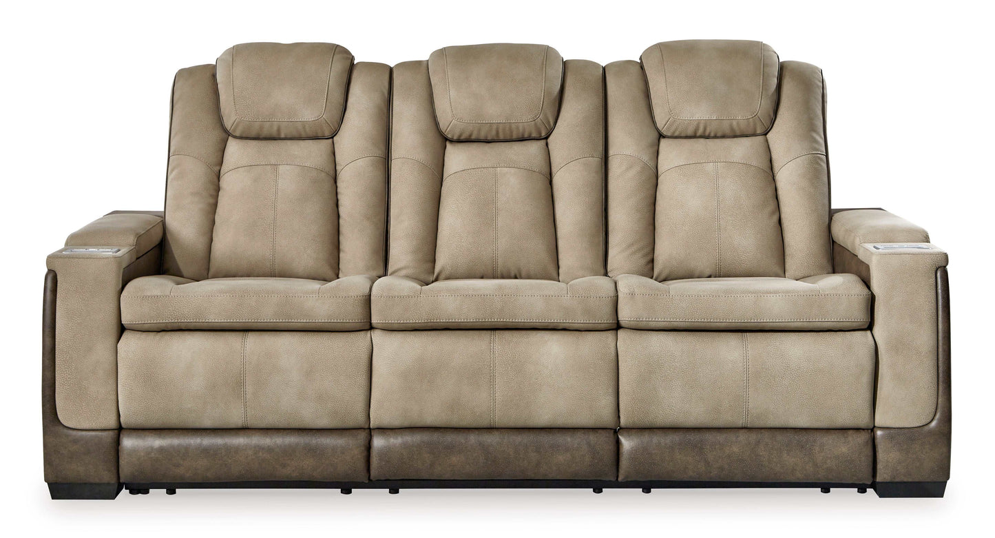 Next-Gen DuraPella Sand Power Reclining Sofa w/ Drop-Down Table