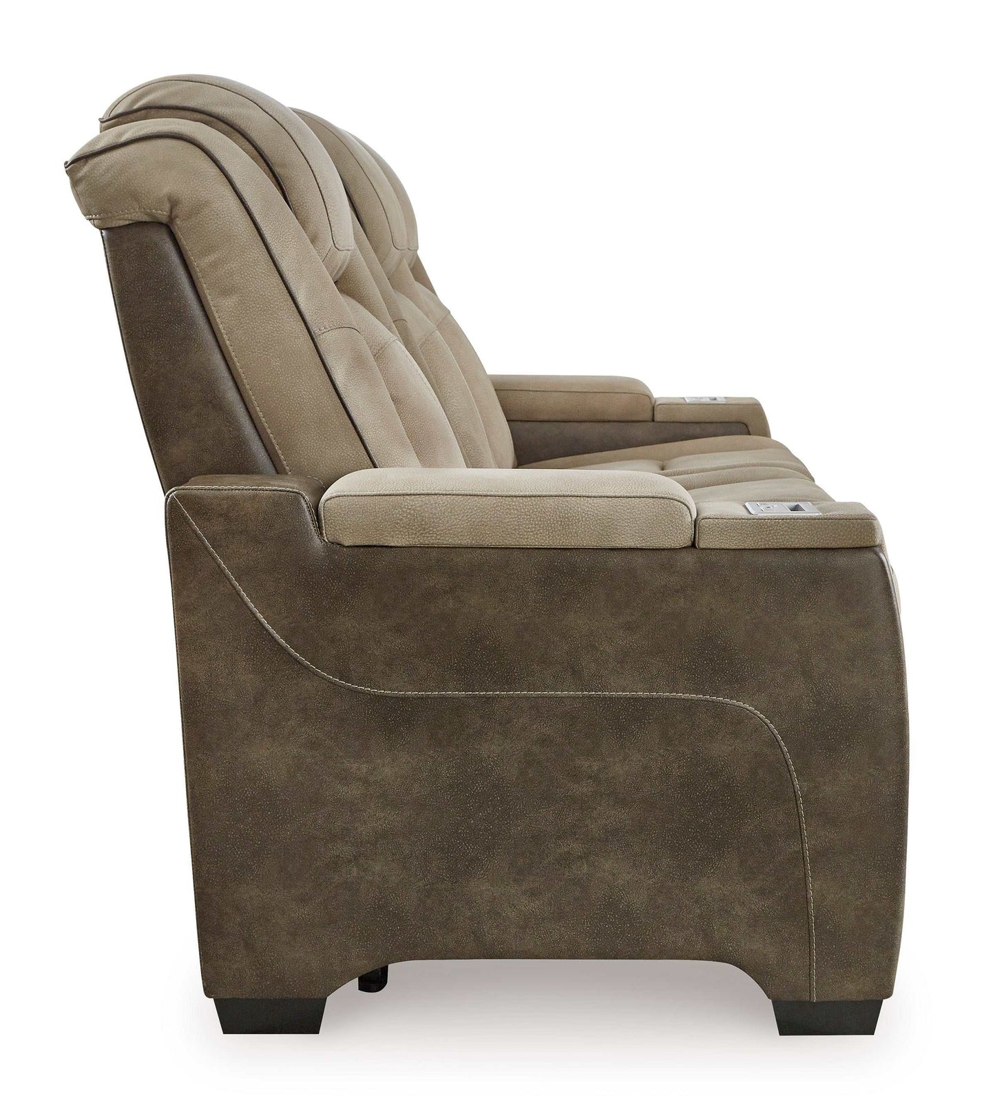 Next-Gen DuraPella Sand Power Reclining Sofa w/ Drop-Down Table