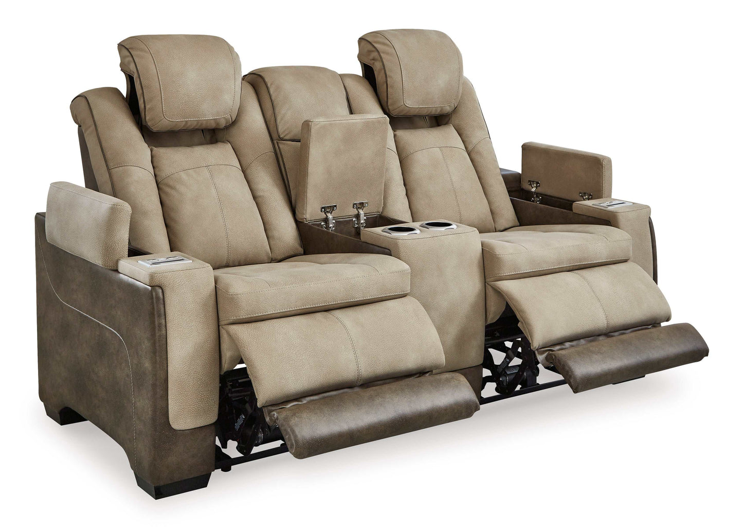 Next-Gen DuraPella Sand Power Reclining Loveseat w/ Console