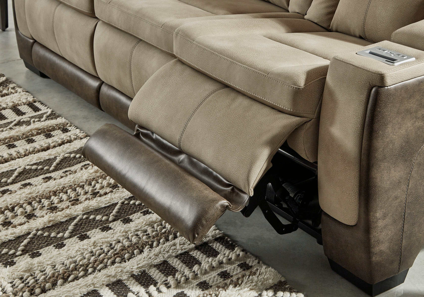 Next-Gen DuraPella Sand Power Reclining Sofa w/ Drop-Down Table