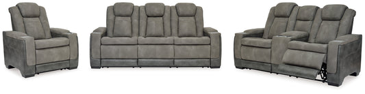 Next-Gen DuraPella Gray Power Reclining Sofa, Loveseat and Recliner