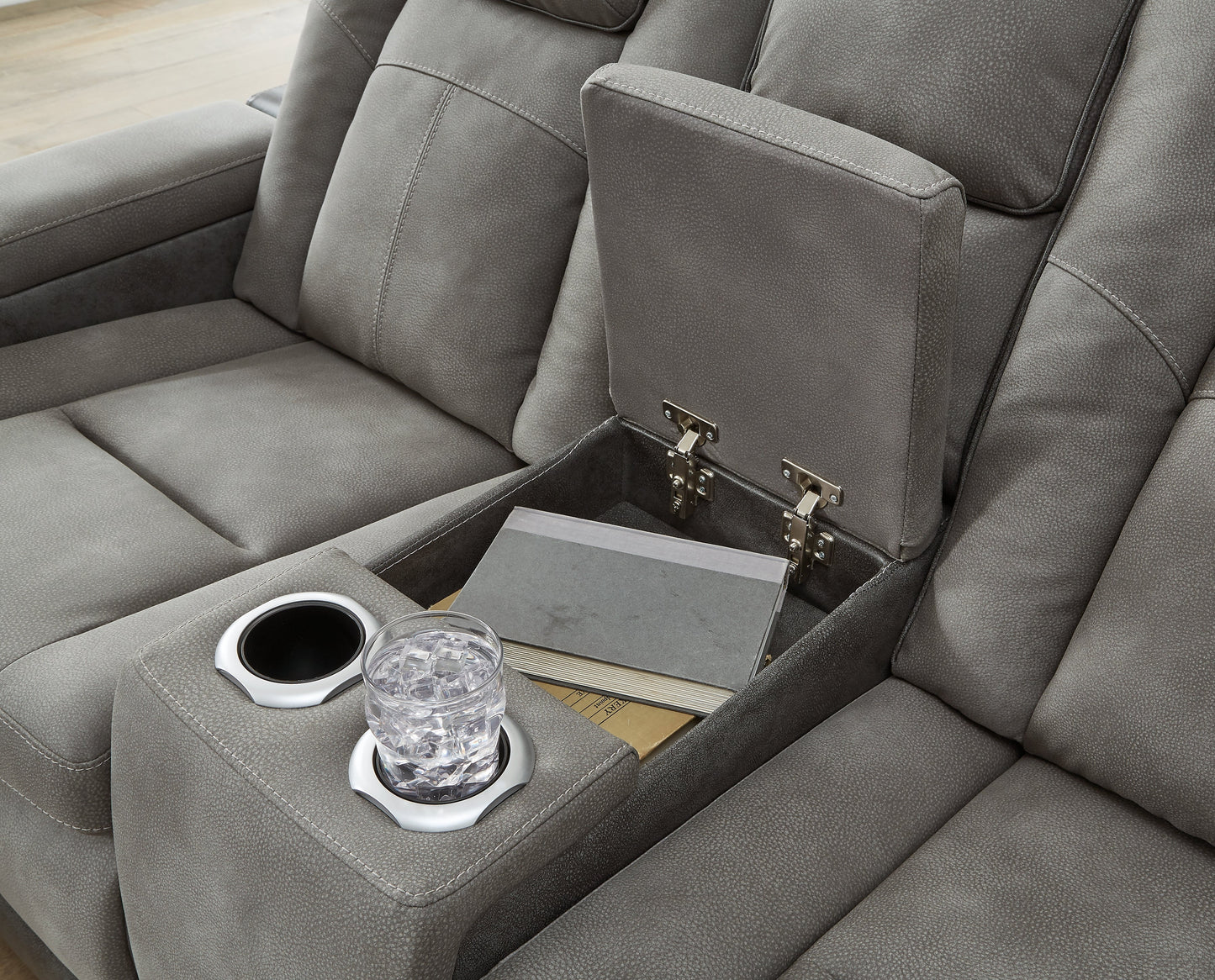 Next-Gen DuraPella Gray Power Reclining Sofa, Loveseat and Recliner