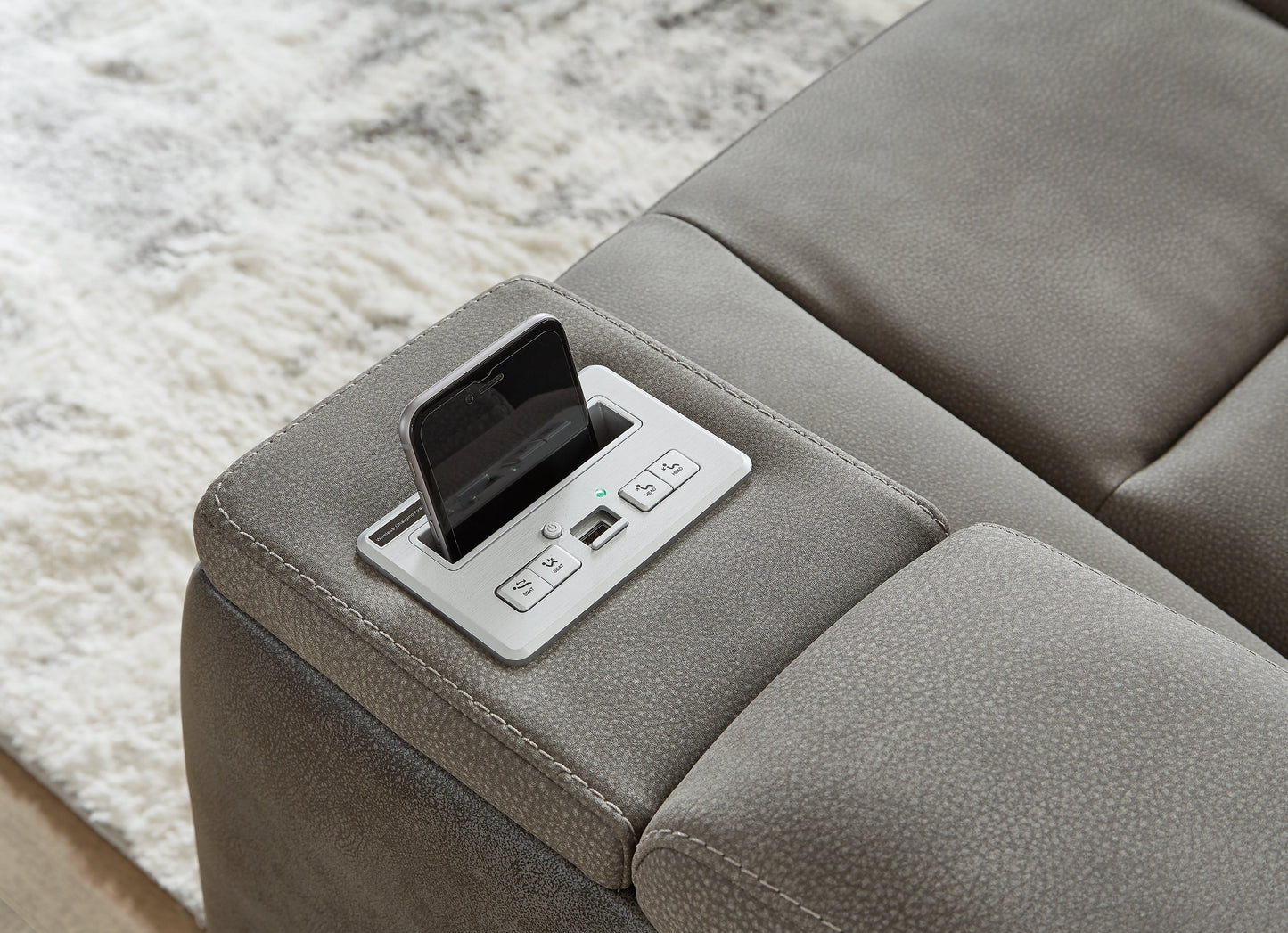 Next-Gen DuraPella Gray Power Reclining Sofa, Loveseat and Recliner