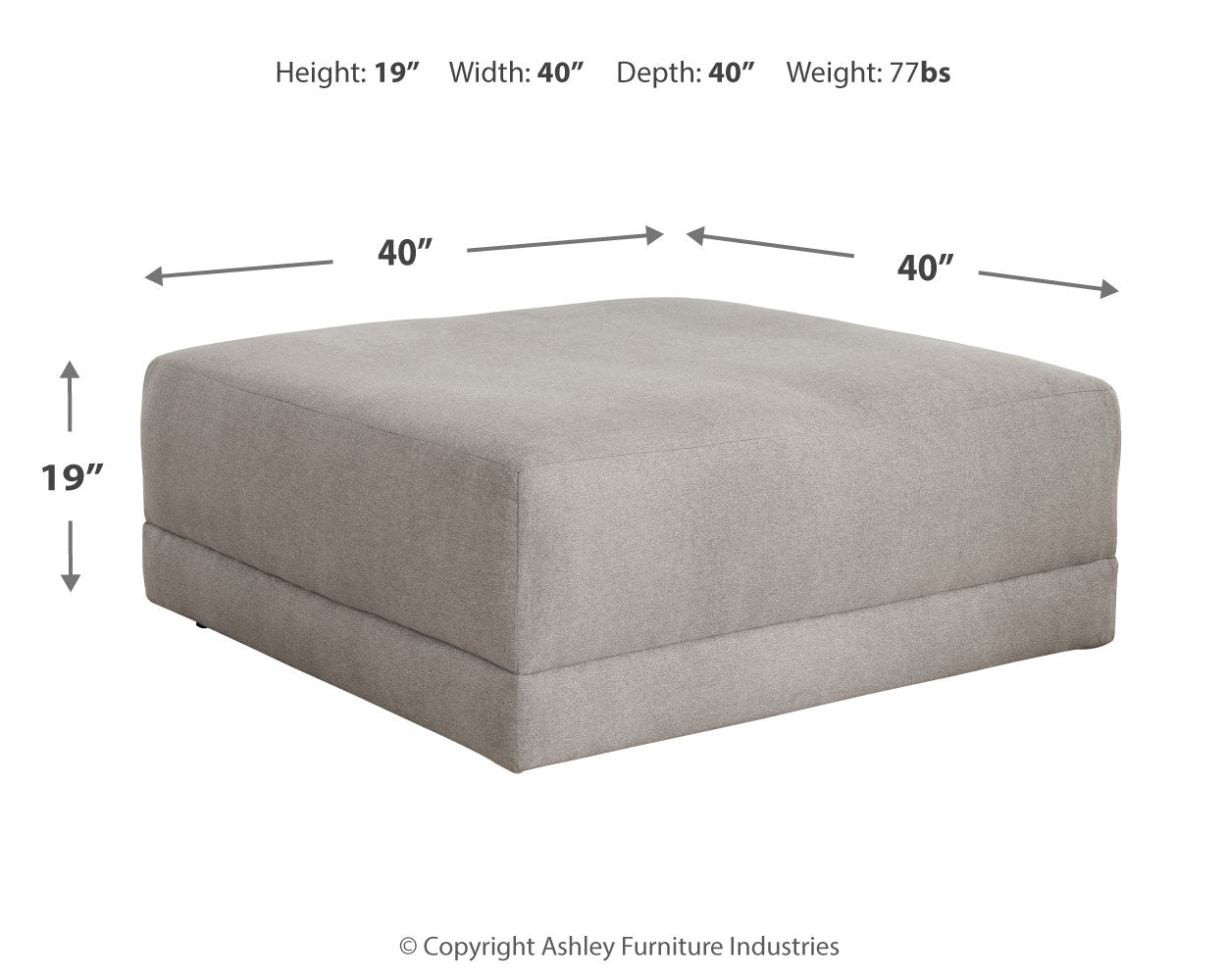 Katany Gray 2-Piece Sectional Loveseat and Ottoman