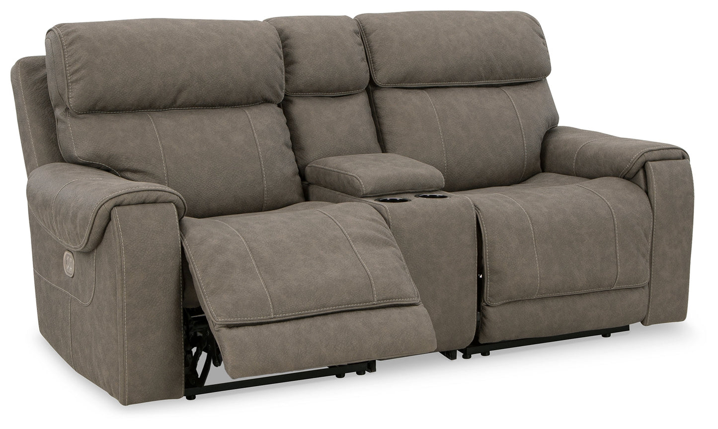 Starbot Fossil 3-Piece Power Reclining Sectional Loveseat with Console