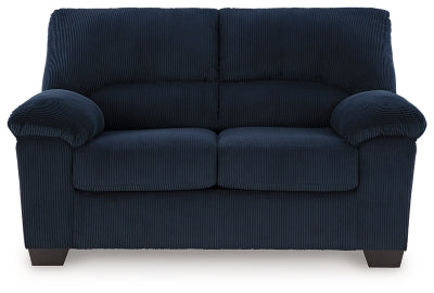 SimpleJoy Navy Loveseat - Ornate Home