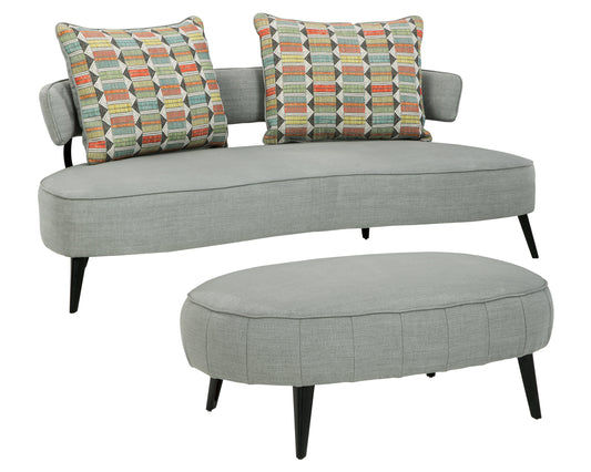 Hollyann Gray Sofa with Ottoman